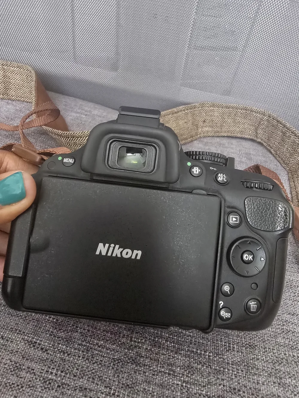 Nikon Black DSLR Camera with Built-In Flash